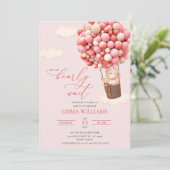 ベビーシャワー招待状ベアーピンクbearly wait! 招待状 (スタンド正面)