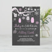 ベビーシャワー招待状ベビーガール外は寒い 招待状 (スタンド正面)