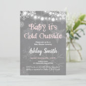 ベビーシャワー招待状ベビー冬の外は寒い 招待状 (スタンド正面)