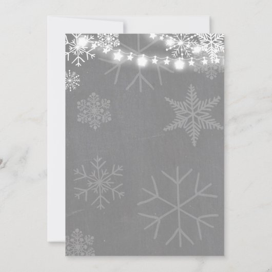 ベビーシャワー招待状ベビー冬の外は寒い 招待状 (裏面)