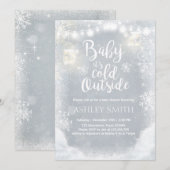 ベビーシャワー招待状ベビー冬の外は寒い 招待状 (正面/裏面)