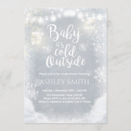 ベビーシャワー招待状ベビー冬の外は寒い 招待状