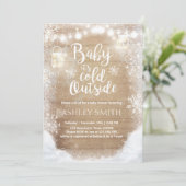 ベビーシャワー招待状ベビー冬の外は寒い 招待状 (スタンド正面)