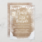 ベビーシャワー招待状ベビー冬の外は寒い 招待状 (正面/裏面)