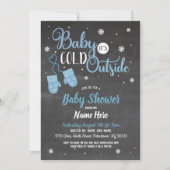 ベビーシャワー招待状ベビー外は寒い 招待状 (正面)