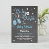 ベビーシャワー招待状ベビー外は寒い 招待状 (スタンド正面)