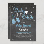ベビーシャワー招待状ベビー外は寒い 招待状 (正面/裏面)