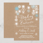 ベビーシャワー招待状ベビー外は寒い 招待状 (正面/裏面)