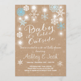 ベビーシャワー招待状ベビー外は寒い 招待状
