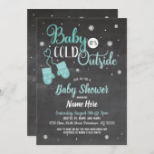ベビーシャワー招待状ベビー外は寒い 招待状 (正面/裏面)