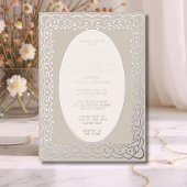 ベビーシャワー招待状ホイル男女兼用トープ 箔招待状