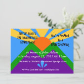 ベビーシャワー招待状マニトウ州旗春 招待状 (スタンド正面)