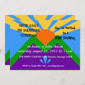 ベビーシャワー招待状マニトウ州旗春 招待状 (正面/裏面)