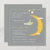 ベビーシャワー招待状ムーンアンドスターズ 招待状 (正面/裏面)