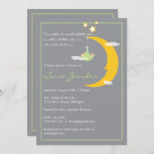 ベビーシャワー招待状ムーンアンドスターズ 招待状 (正面/裏面)