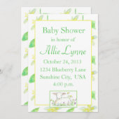 ベビーシャワー招待状ラムシープイエローフラワー 招待状 (正面/裏面)