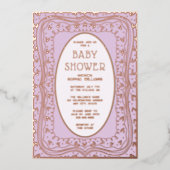 ベビーシャワー招待状ラ男女兼用ベンダー 箔招待状 (正面)