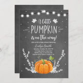 ベビーシャワー招待状リトルカボチャ秋チョーク 招待状 (正面/裏面)