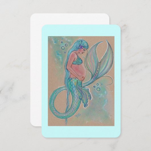 ベビーシャワー招待状妊娠マーメイドbyレニー 招待状 (正面/裏面)