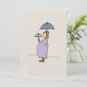 ベビーシャワー招待状妊娠中のママ2傘 招待状 (スタンド正面)