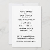 ベビーシャワー招待状少年 招待状 (裏面)