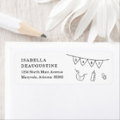 ベビーシャワー招待状差出人住所ラベル ラベル (インサイチュ)