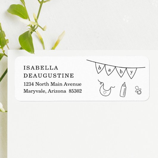 ベビーシャワー招待状差出人住所ラベル ラベル