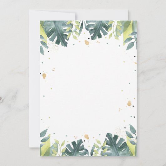 ベビーシャワー招待状恐竜シャワーで運転 招待状 (裏面)