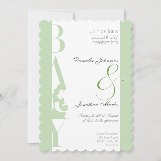 ベビーシャワー招待状招待状ベビーオンボード 招待状 (正面)