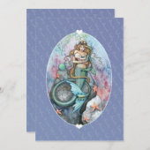 ベビーシャワー招待状招待状マーメイドとベビー 招待状 (正面/裏面)