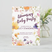 ベビーシャワー招待状春ワイルドフラワー 招待状 (スタンド正面)