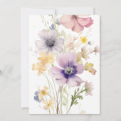 ベビーシャワー招待状春ワイルドフラワー 招待状 (裏面)