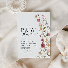 ベビーシャワー招待状水彩ワイルドフラワー 招待状