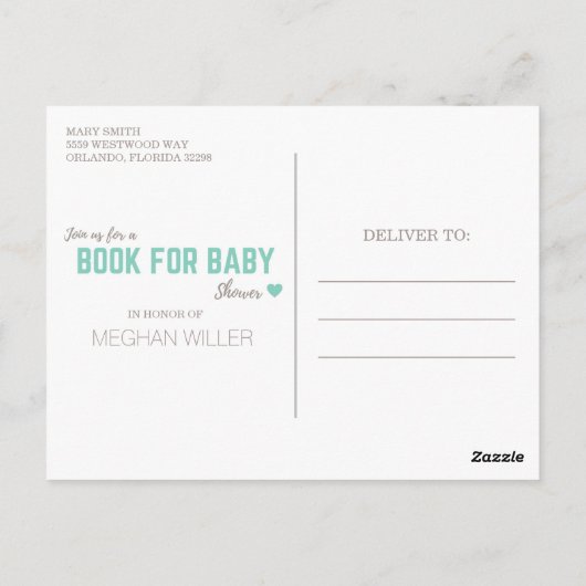 ベビーシャワー招待状用ブック ポストカード (裏面)