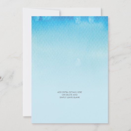 ベビーシャワー招待状雨ハート水彩グリーン 招待状 (裏面)