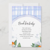 ベビーシャワー招待状飾とタンゲリン 招待状 (裏面)