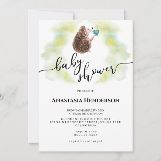 ベビーシャワー招待状。 (正面)