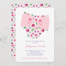 ベビーシャワー招待状、おむつ&ワイプシャワー