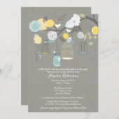 ベビーシャワー招待状-ぶら下がったズケージ&ジャーズ 招待状 (正面/裏面)