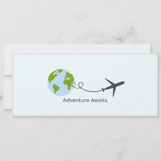 ベビーシャワー招待状、アドベンチャー待ち、旅行 招待状 (裏面)