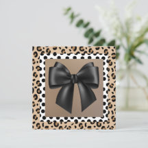 ベビーシャワー招待状-アニマルプリント – ボウ