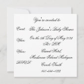 ベビーシャワー招待状-アニマルプリント – ボウ 招待状 (裏面)