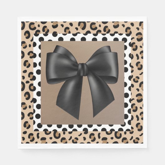 ベビーシャワー招待状-アニマルプリント – ボーランチョン スタンダードランチョンナプキン (正面)