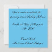 ベビーシャワー招待状 – アルファベットブロック 招待状 (裏面)