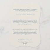 ベビーシャワー招待状 アンティーク フラワール 招待状 (裏面)