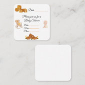 ベビーシャワー招待状 エンクロージャーカード (正面/裏面)