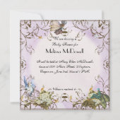 ベビーシャワー招待状 – エンチャント妖精の国プリンセス 招待状 (裏面)