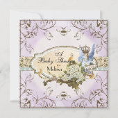 ベビーシャワー招待状 – エンチャント妖精の国プリンセス 招待状 (正面)