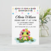 ベビーシャワー招待状、カエルテーマ招待状 招待状 (スタンド正面)