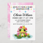 ベビーシャワー招待状、カエルテーマ招待状 招待状 (正面/裏面)